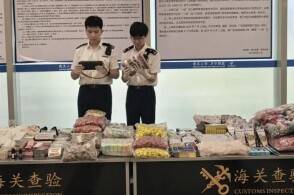 5月17日南京海关所属无锡海关在无锡硕放机场进境旅检渠道查获旅客违...